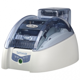 Evolis Tattoo2 RW, 1 face, 12 pts/mm (300 dpi), USB, Ethernet, sans contact, blanc, bleu